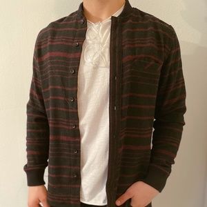 Red and black striped casual jacket